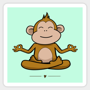 Monkey doing meditation Sticker